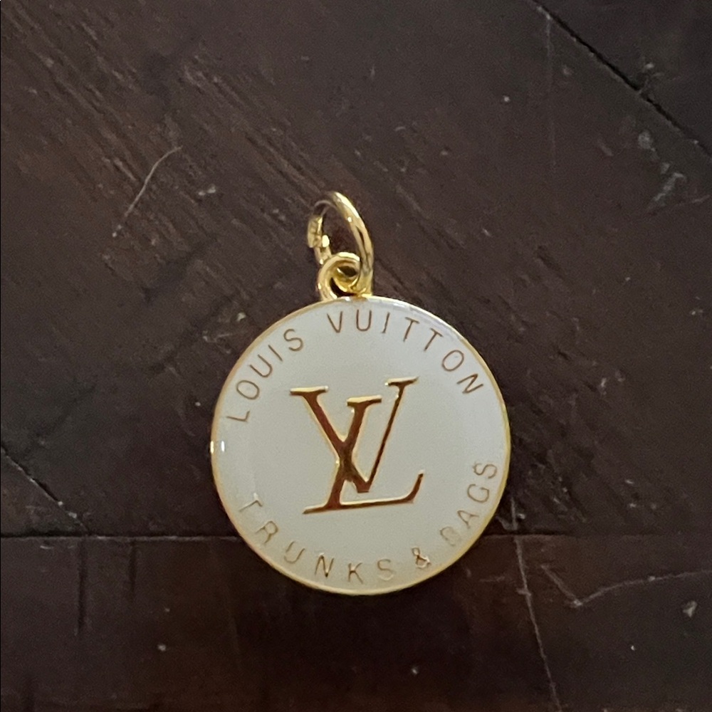 Louis Vuitton Gold and Cream Logo Charm